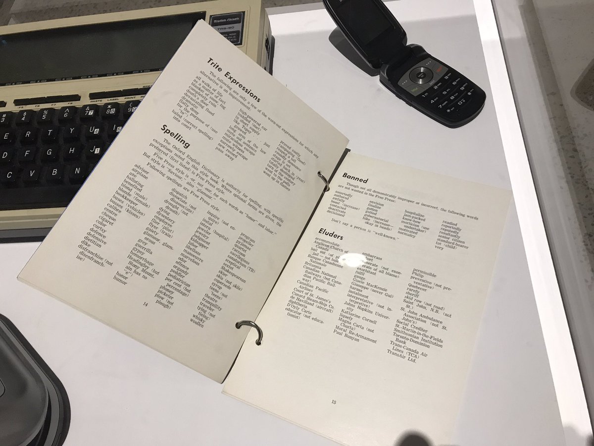 I love this entry on “trite expressions” from an old <a href="/WinnipegNews/">Winnipeg Free Press</a> style guide in the <a href="/wag_ca/">WAG-Qaumajuq</a> exhibit. Pretty sure I’ve gently removed a few of these from copy myself.