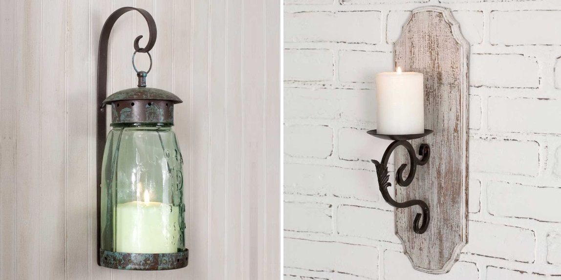 Back In Stock: Mason Jar & Woodford Wall-Mount Candle Holders: relaxedcottageliving.com/Cottage-Lighti… #candlelantern #cottagestyle #frenchcountry