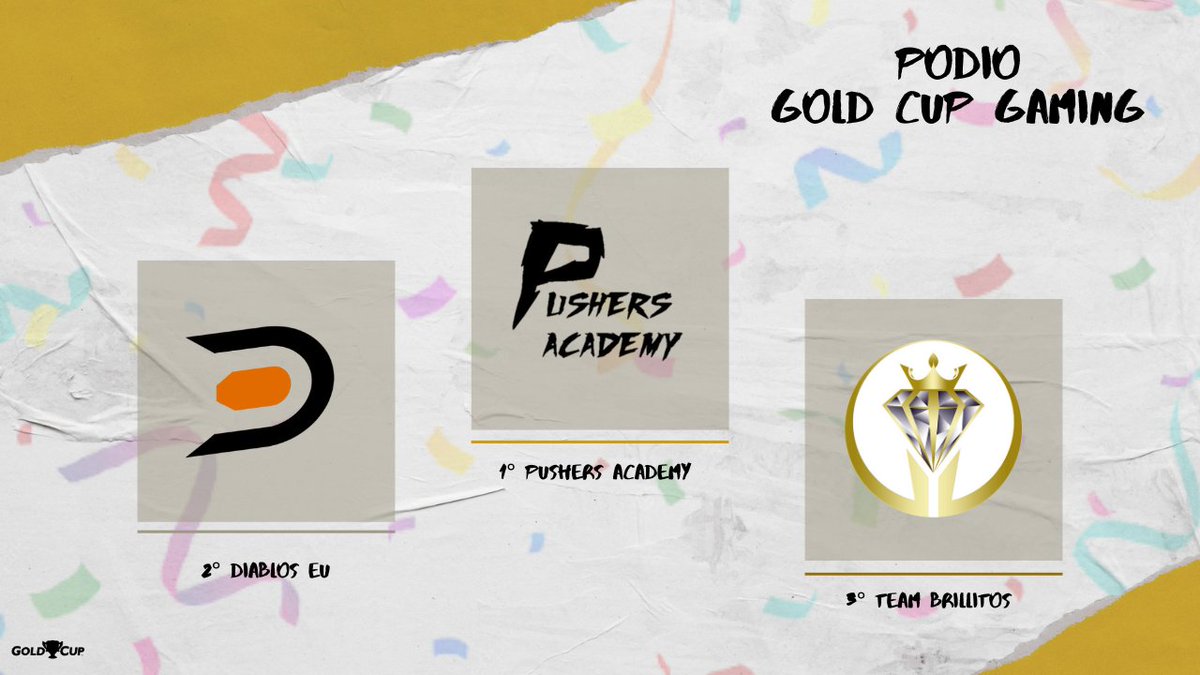 #GoldCupEN • PODIO • Season 9

🥇 [🇳🇮] <a href="/Pushers_Academy/">Pushers Academy</a> 
🥈 [🇪🇦] <a href="/DiablosEU/">Diablos EU</a> 
🥉 [🇪🇦] @TBrillitos