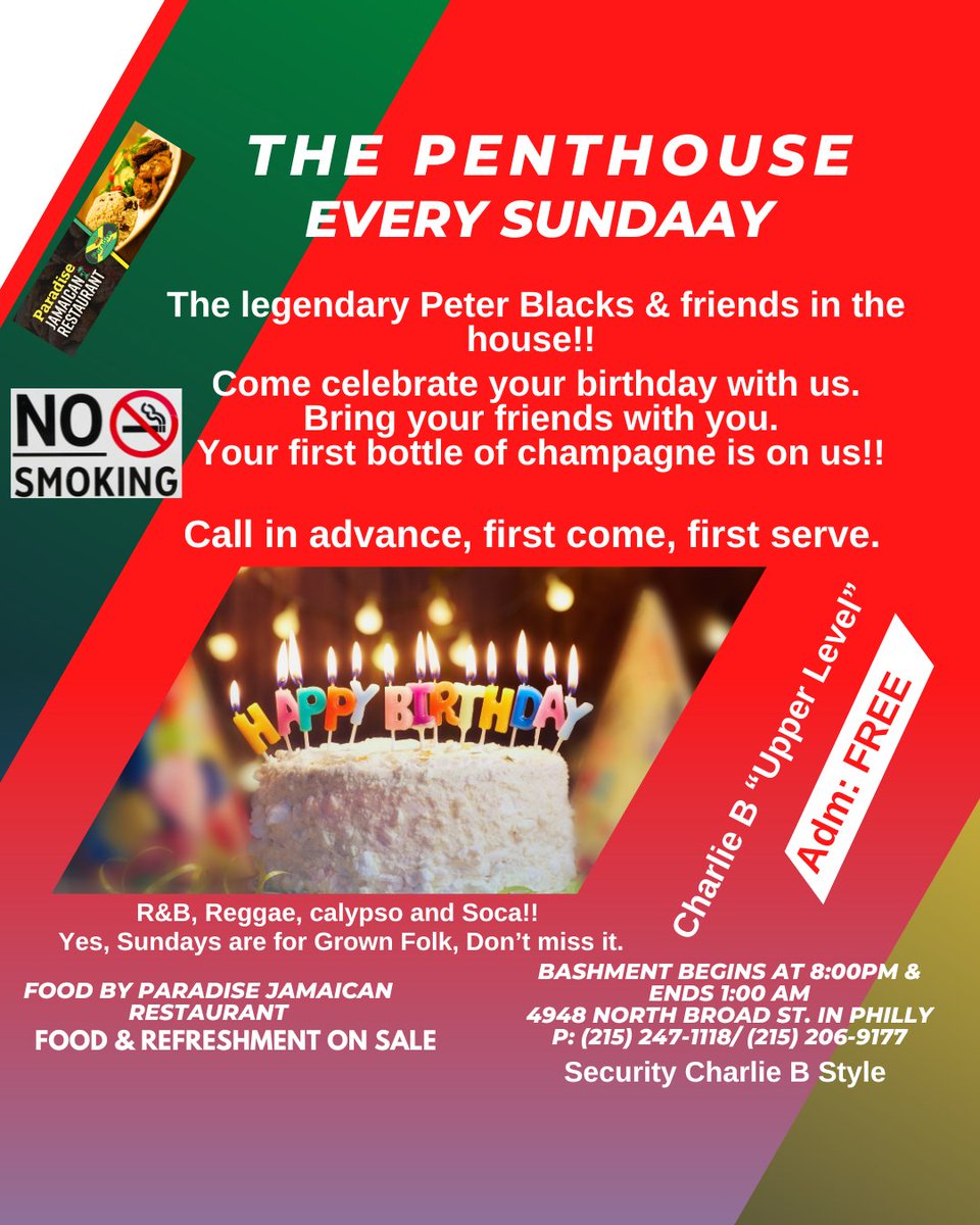 ParadiseJamaic1's tweet image. It’s Joan's birthday party today! !! Come on over and join in the celebration.  Birthday party first bottle of champagne is on us!!

#riverdeck #RedwineRestaurant #visitphilly #phillyfunguide #peterblacks #Reggae