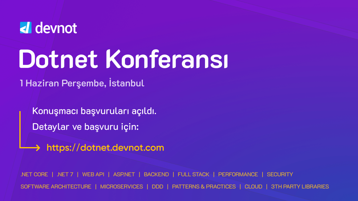 devnot_'s tweet photo. Dotnet Konferansı 2023 konuşmacı başvuruları açıldı.
Başvurular için son tarih 28 Şubat Salı. Detaylar için: https://t.co/IkvZNd4Ik3 #devnotdotnet23 https://t.co/Oj2Wc0WPBQ
