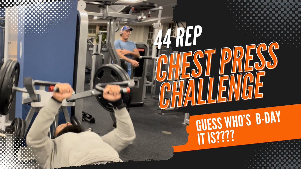 robsgym's tweet photo. 44 Rep Chest Press Birthday Challenge! #birthday #fitness #chestpress https://t.co/CN5ZXIb2D8 via @YouTube https://t.co/FNe1KV3K3y