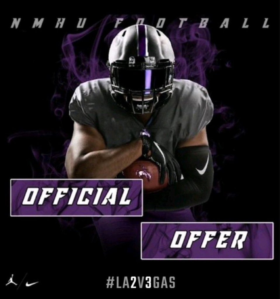 Blessed to receive my first Division ll offer from New Mexico Highland University. Thank you <a href="/CoachRodrckPlum/">Roderick Plummer</a> <a href="/SocratesVergar1/">Socrates Vergara Jr</a> I’m grateful for this opportunity! 🙏🏿🙌🏿
<a href="/NMHUFootball/">NMHU Football</a> #LetsRide #CowboyUp