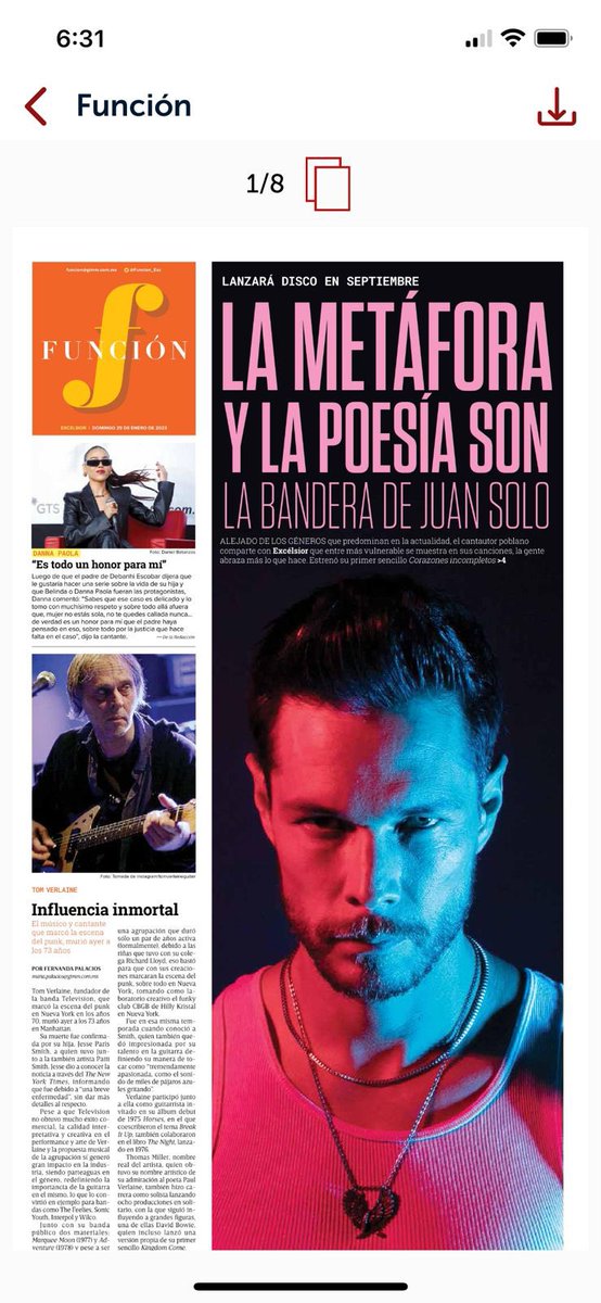 soyjuansolo's tweet photo. ¡ESTAMOS EN LA PORTAAAADA! Agradecido siempre con la fam del @Excelsior por el espacio en sus páginas… ¿qué tal esas fotonas eh? 🔥❤️‍🩹🌷 https://t.co/heJP6K4aSo