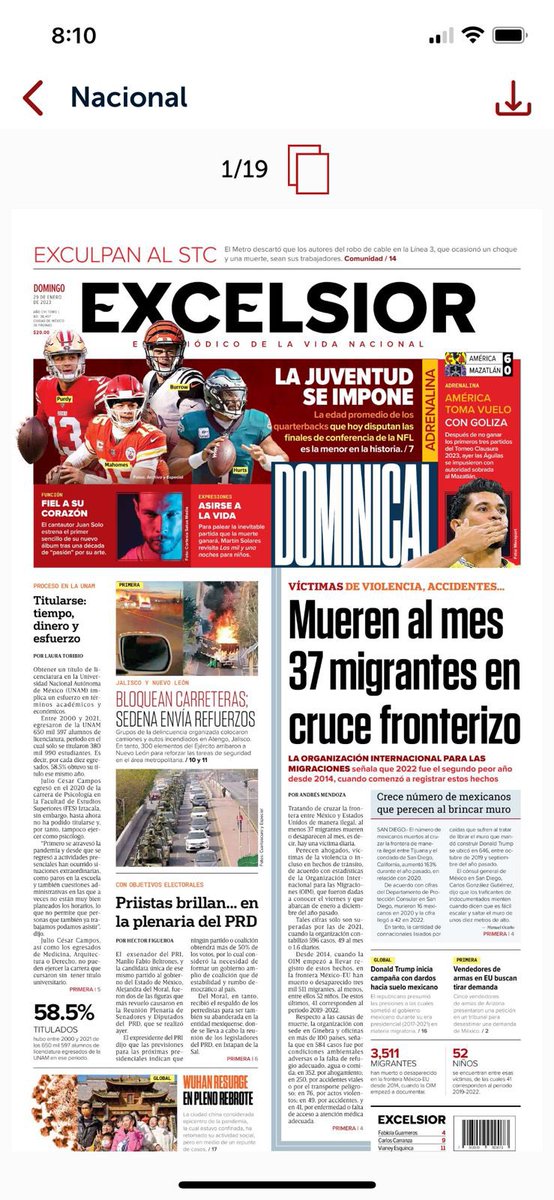 soyjuansolo's tweet photo. ¡ESTAMOS EN LA PORTAAAADA! Agradecido siempre con la fam del @Excelsior por el espacio en sus páginas… ¿qué tal esas fotonas eh? 🔥❤️‍🩹🌷 https://t.co/heJP6K4aSo
