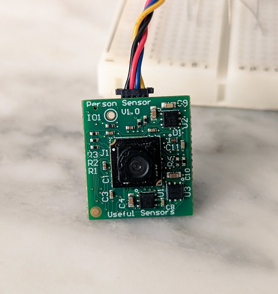 gvy_dvpont's tweet image. Finally getting to spend a little time with the Person Sensor! Pretty darn useful right out of the box. Wrote a little #CircuitPython library for it based on some of the examples out there, will try to push this week.