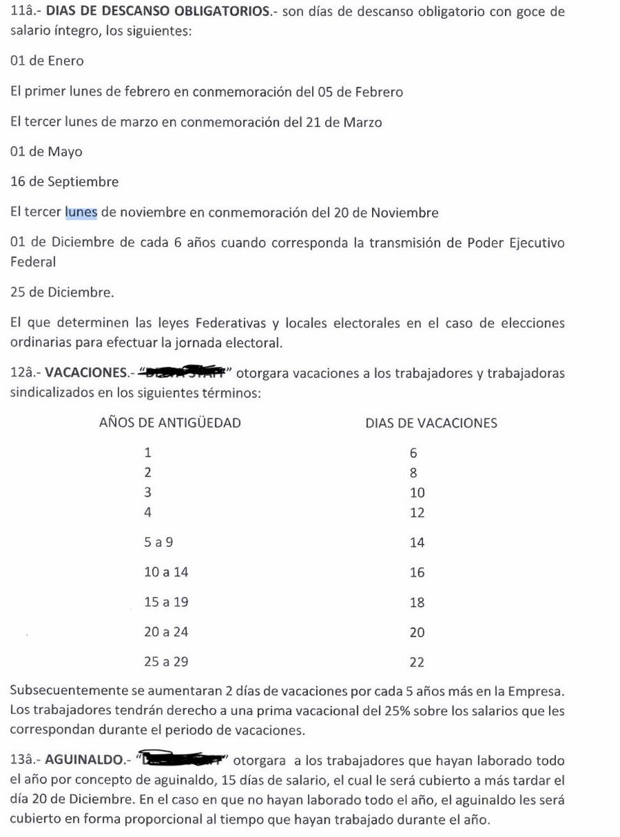PABLO_FRANCO's tweet photo. Estas son claúsulas de un CCT, aparecen en la inmensas mayoría de los de protección patronal.

Sólo incluyen prestaciones de ley.

NINGUNA utilidad real para las personas trabajadoras.

Cero NEGOCIACIÓN COLECTIVA.

La RL de 01 mayo 19, los dadrá por terminados el 01/mayo/23. https://t.co/NYvcTEhtWE