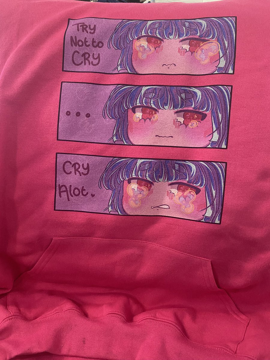 We made this piece for when we had a raffle last year, crazy to think it’s floating around somewhere out there.

Would you wear a Cry A Lot hoodie? Coming in colors, pink, Carolina blue, black, and purple!
•
•
#animestore #animeshop #animeclothing #animehoodie #anime #shopping