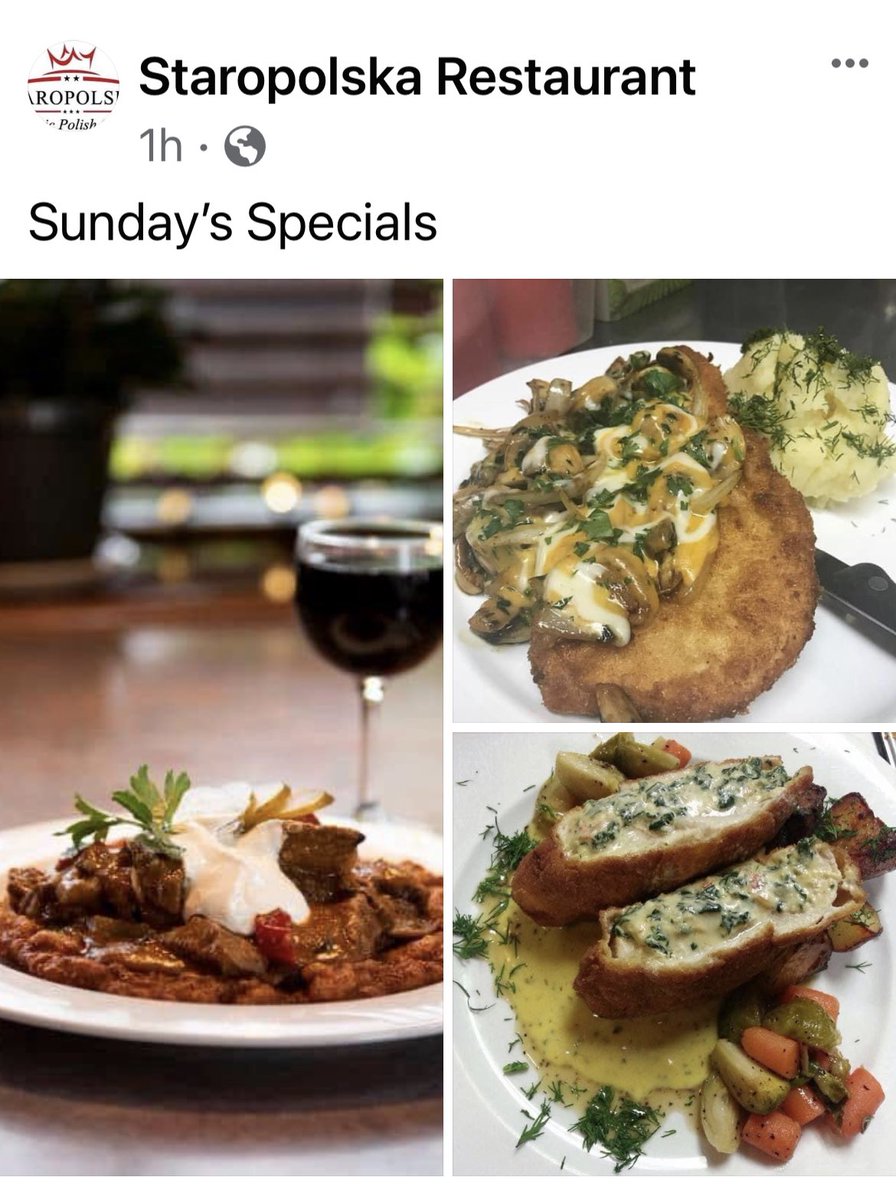 mmalin2457's tweet photo. Hungarian goulash on a Potato pancake, breaded pork cutlet with mushrooms and sauté onions, chicken breast stuffed with Spinach https://t.co/hydroOaHl5