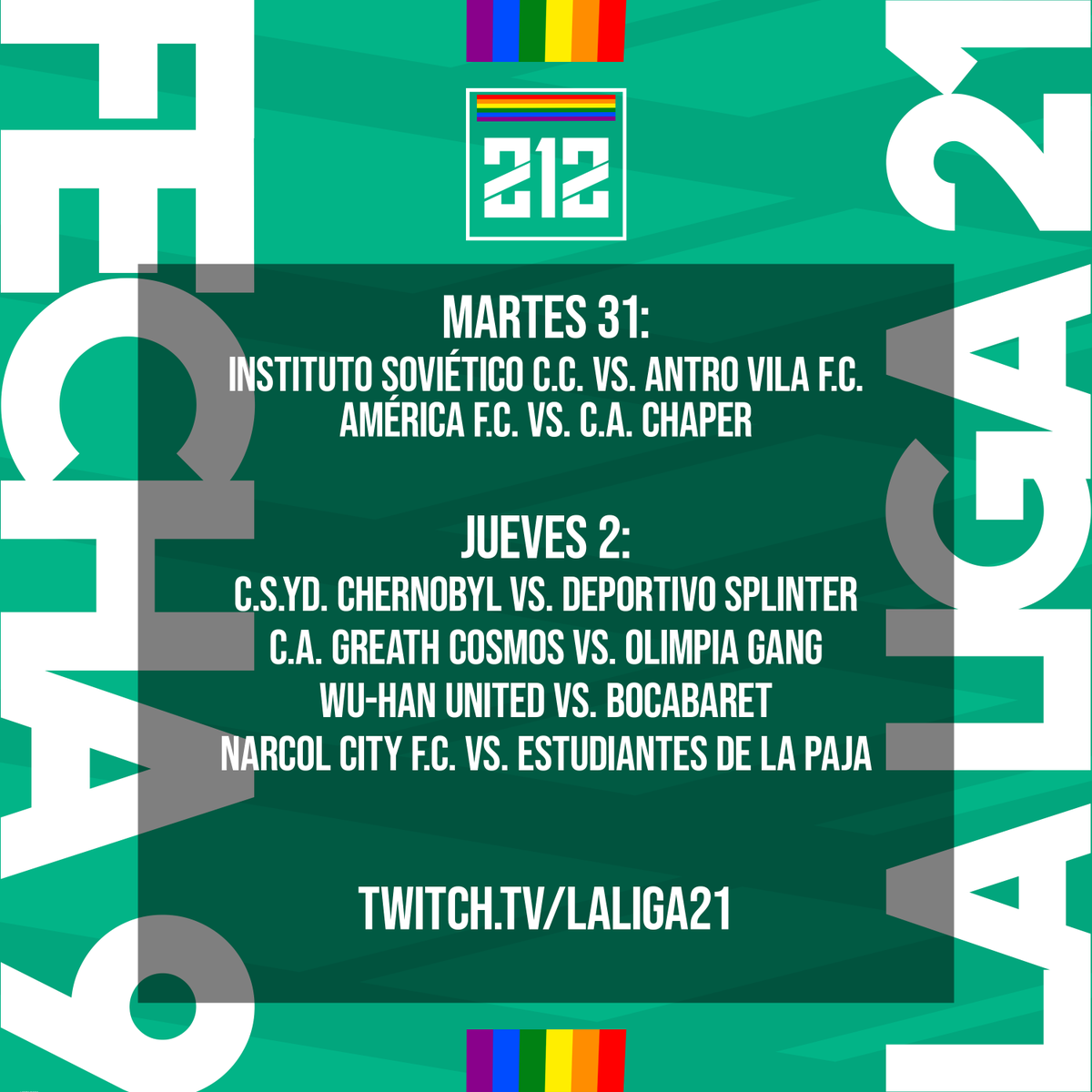 LaLiga21Of's tweet photo. Mientras que #La212 se jugará de esta manera y con esta tabla.

Tanto @ClubAGolden como @TukumbaGang tendrán su respectiva #FechaLibre esta semana. https://t.co/tYMg09IEFX