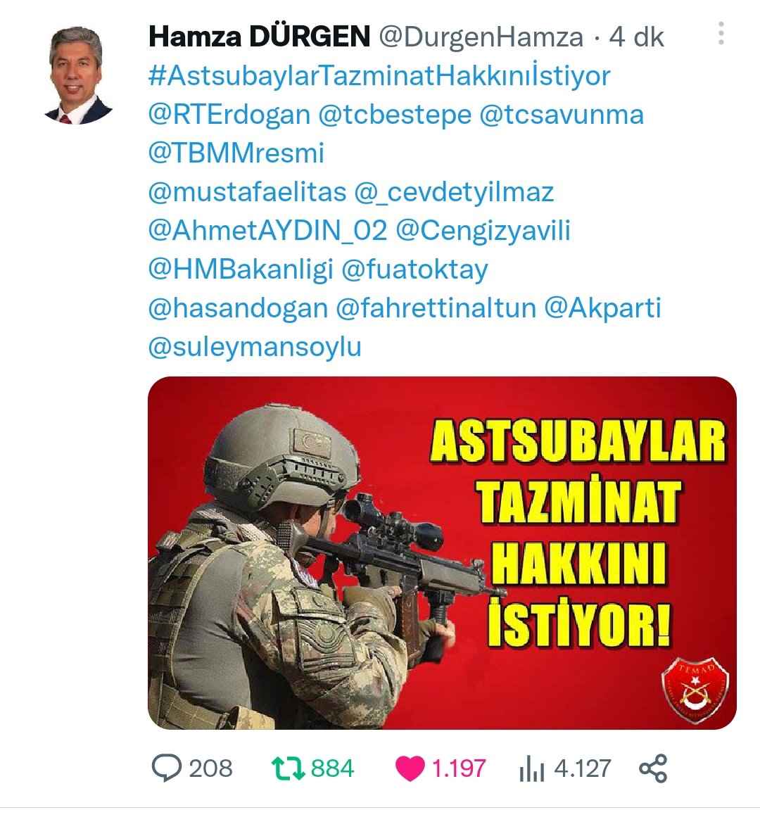 uveytsubay's tweet photo. Tüm Türkiye'ye yankılansın #AstsubaylarTazminatHakkınıİstiyor https://t.co/PTcgArY2oq
