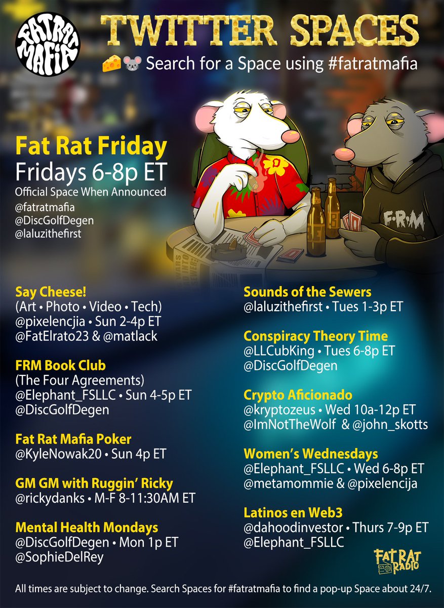 @Kalaylaysworld you should also be looking into the @fatratmafia. we have another new music track dropping soon. and community is super dope and super active with daily spaces