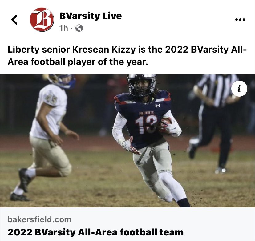 KreseanK's tweet photo. It’s a honor to be named Bvarsity All-Area football player of the year! @BrandonHuffman @CoachJackCP @CodyvonAppenCPU @sweettfeett @NBAxJay1 https://t.co/kFA4njDOgY