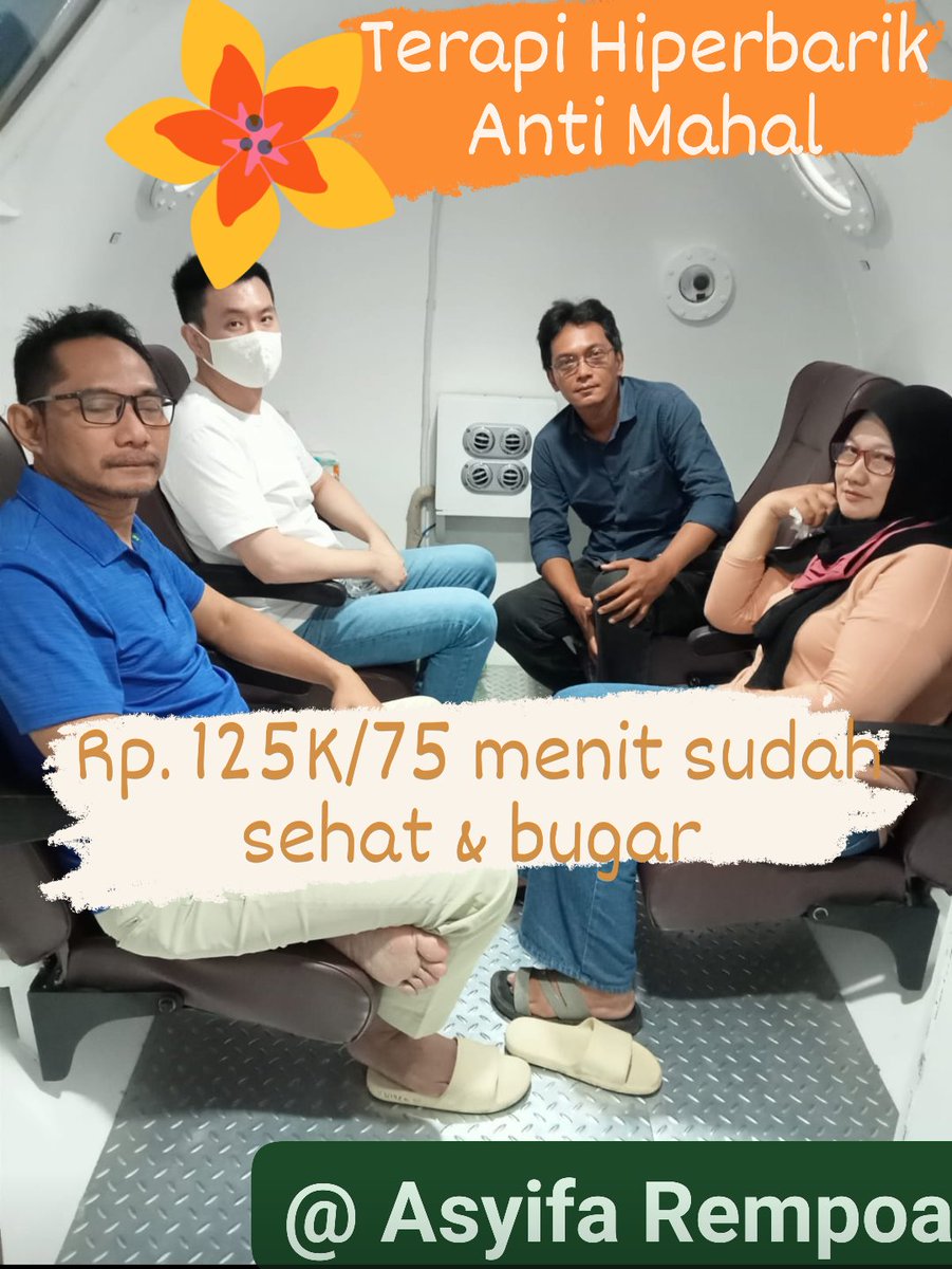 Terapi #Hiperbarik Anti Mahal. Hanya di Asyifa Rempoa.

Asyifa Rempoa
Jl. RC. Veteran Raya No.8C, Jakarta Selatan; • WA: 085173212505

#hbot #hyperbaric #chiropractic #kretekkretek #antiaging #lifestyle #asyifa #kebayoran #rempoa #bintaro #jakartaselatan #jaksel #infojaksel