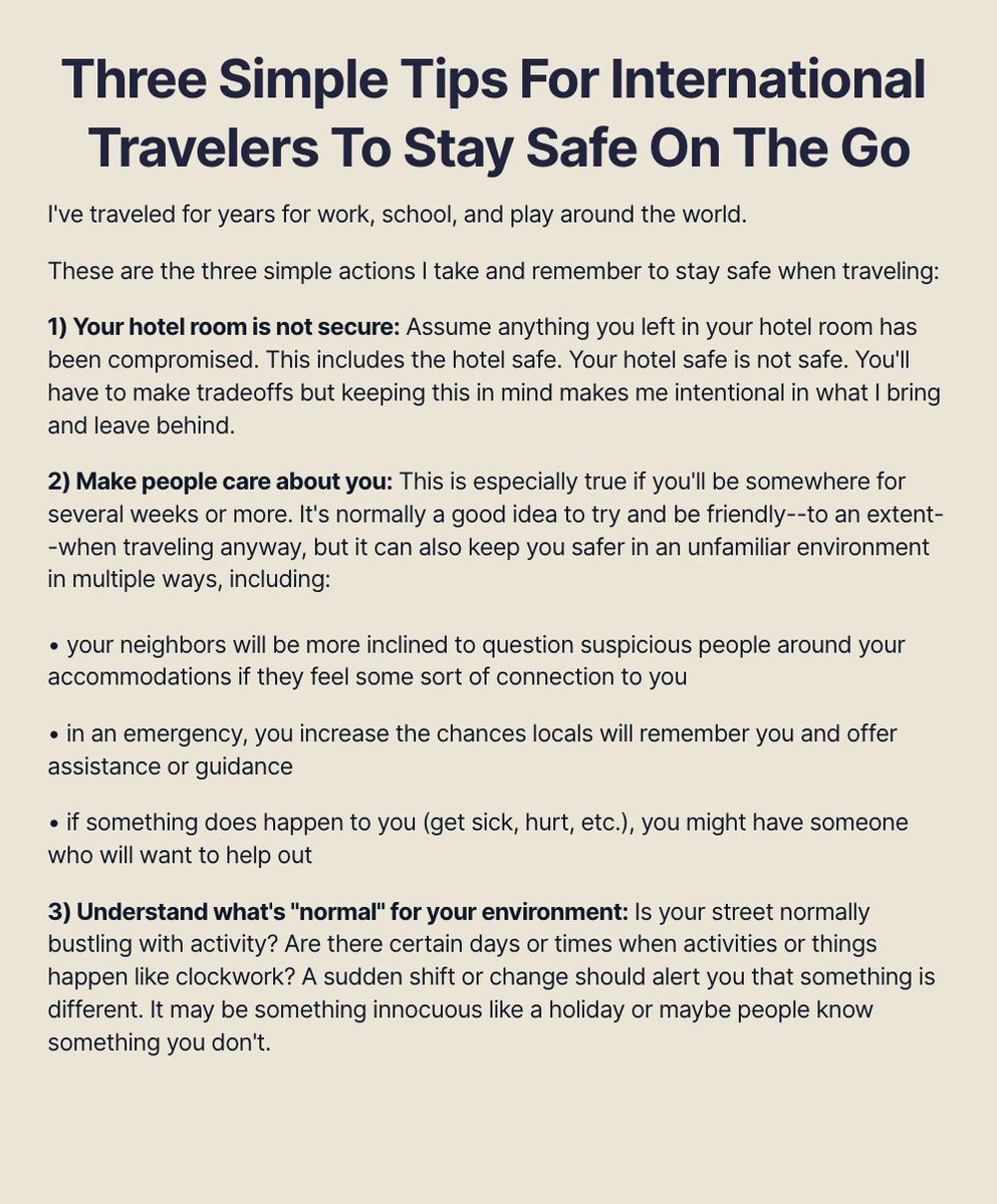 It's easy to let our guard down when traveling. We get comfortable, as we should. 

Here are 3 simple tips to keep in mind while traveling that won't get in the way of your fun.

Side note: I just might know where you can get some travel insurance @insurednomads.

@ship30for30