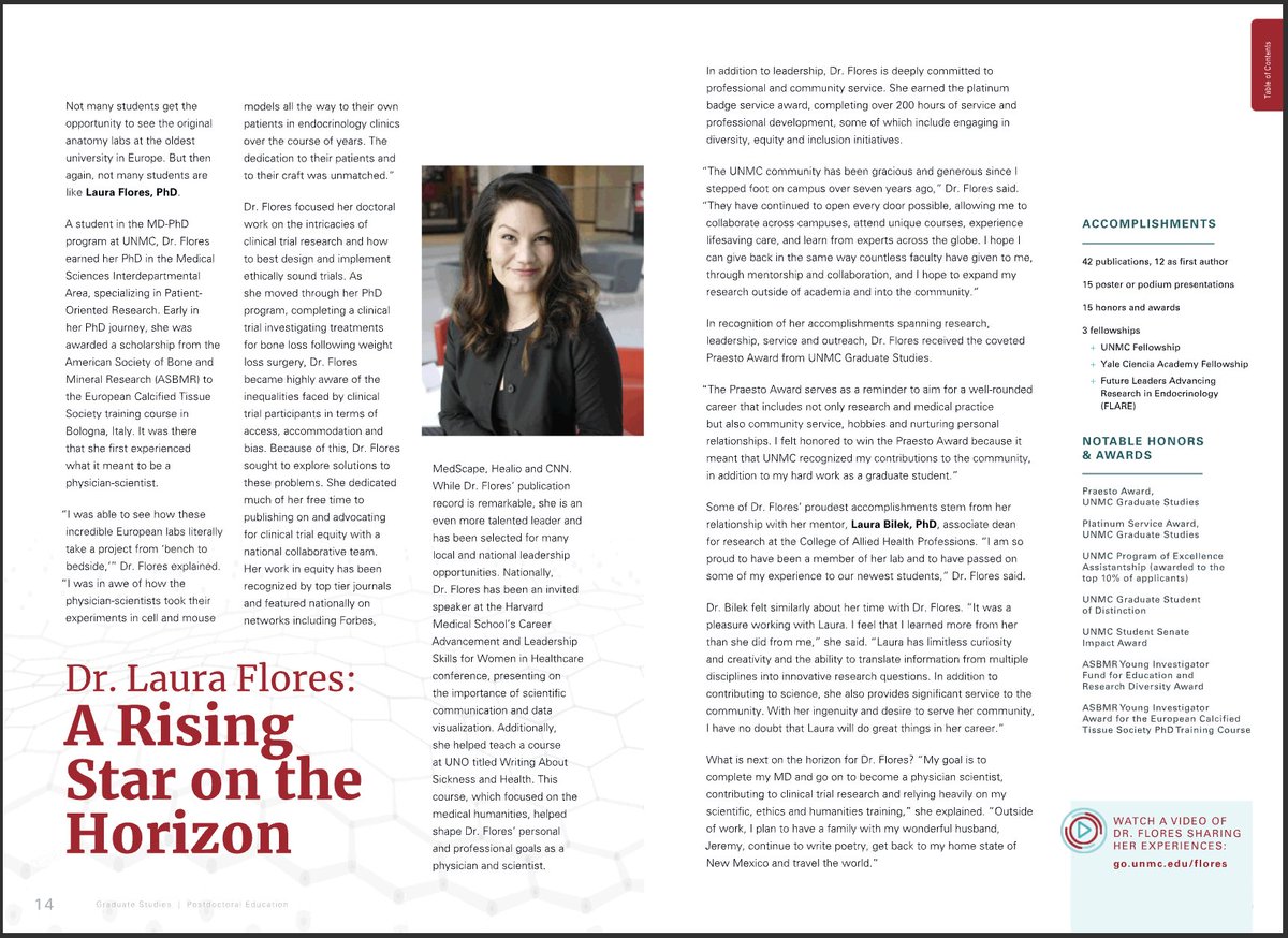 Such a nice feature from the <a href="/UNMC_AA/">UNMC Alumni Association</a> <a href="/UNMC_GSA/">UNMC GSA</a> &amp; <a href="/unmc_success/">UNMC Student Success</a>  🥲

I don't know about "A Rising Star" - I prefer to think of myself as a rookie on an all-star team! ⭐️🌟

indd.adobe.com/view/acfb7962-…