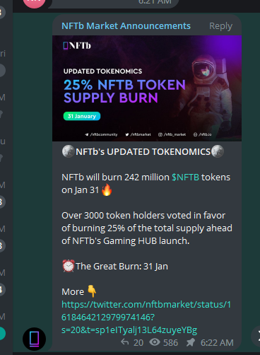 ganymede_0x's tweet photo. $NFTB
-$2m mcap NFT marketplace token
- fits Amazon NFT narrative
- backed by @BinanceLabs 
- 25% token burn vote + tokenomics update coming soon
- blur airdrop rotation to other NFT markets
-high probability of Binance listing
5-10x potential. https://t.co/7kPnb2dnRx