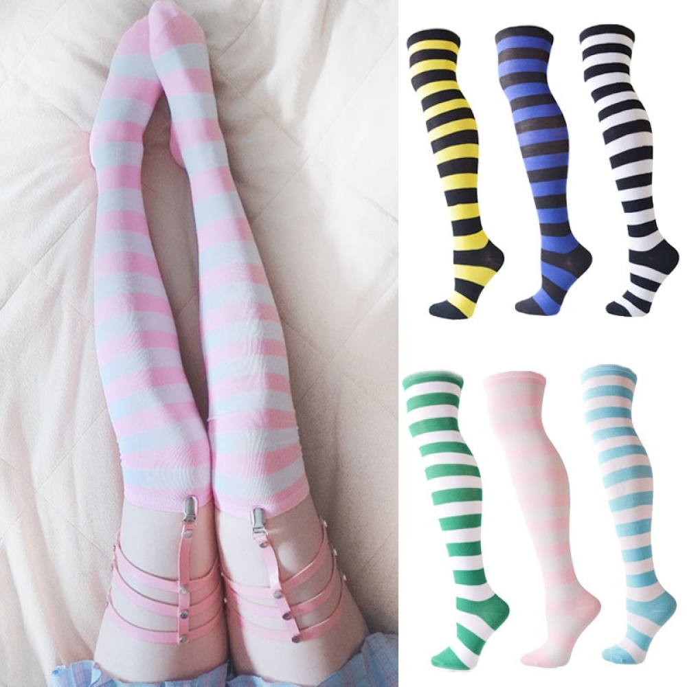 CurvyLab's tweet image. #psootd #fat Women's Colorful Striped Thigh High Stockings curvylab.com/womens-colorfu…