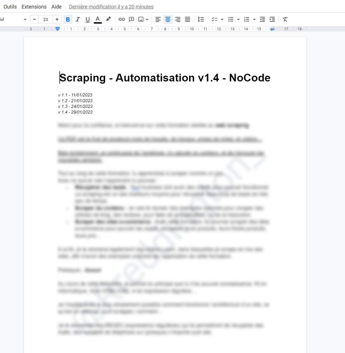 Dimanche 29/01/2023
Semaine 4/52

Semaine pas très productive :

- Ajout de contenu à l'ebook.📖
- Rédaction du prochain thread sur le fine-tuning GPT-3👀 
- Partenariat avec Botowski.🤝
-  Week-end repos => Hôtel + SPA.🩴

#LaQuete