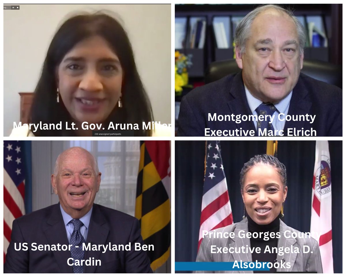 MoCoWomen's tweet photo. Wonderful greetings from each of the speakers below! Thank you for kicking off our event this afternoon. #WLB2023 #MoCoWLB @arunamiller @MontCoExec @SenatorCardin @CMEvanGlass @Call_Me_Dutch @RepSarbanes @RepRaskin @RepDavidTrone @jessfitzwater @CEXAlsobrooks https://t.co/39GKsZv0gu