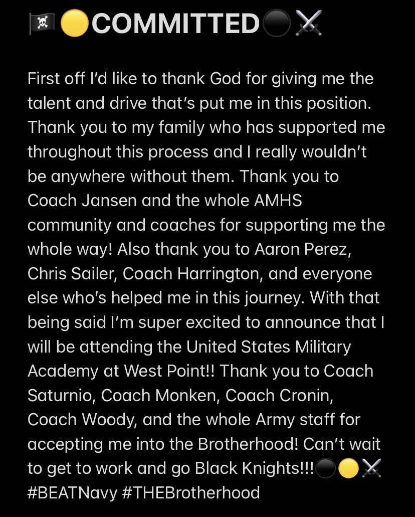 MatthewFaulk49's tweet photo. COMMITTED!🏴‍☠️⚔️⚫️🟡 #BEATNavy https://t.co/bYu0he6CgP
