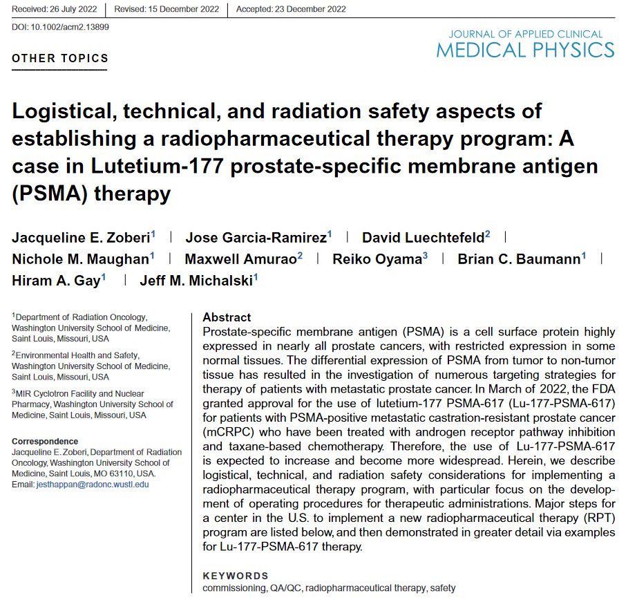 Freddy E Escorcia (@freddyeescorcia elsewhere) (@freddyeescorcia) on Twitter photo Lots of folks in #nucmed and #radonc are interested in launching their own #radiopharmaceuticals ☢️therapy program, but not sure where to start.
If you're in this camp, you're in luck!🍀
<a href="/jmmrad/">Jeff Michalski</a> and the team @WashURadOnc put together this comprehensive guide!
👇👇👇 Lots of folks in #nucmed and #radonc are interested in launching their own #radiopharmaceuticals ☢️therapy program, but not sure where to start.
If you're in this camp, you're in luck!🍀
<a href="/jmmrad/">Jeff Michalski</a> and the team @WashURadOnc put together this comprehensive guide!
👇👇👇