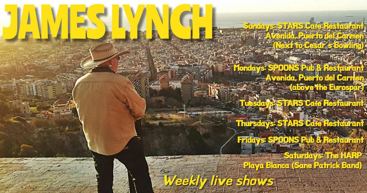 This week... #jameslynch #jamsession #jam #live #livemusic #guitar #doublebass #standupbass #music #livemusic #eagles #elvis #springsteen #johnnycash #countrymusic #countryrock #rockandroll #rock #blues #country #dance #singer #lanzarote #canaryislands #spain #usa #newjersey