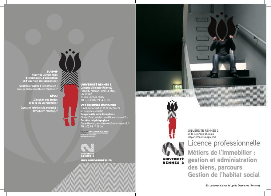 Le monde de l'habitat social vous intéresse ? Vous recherchez une formation professionnelle ? La licence professionnelle "Gestion de l'Habitat Social" est faite pour vous ! Un partenariat <a href="/UnivRennes_2/">Université Rennes 2</a> Lycée Descartes (Rennes) et <a href="/AroBretagne/">ARO Hlm Bretagne</a>.