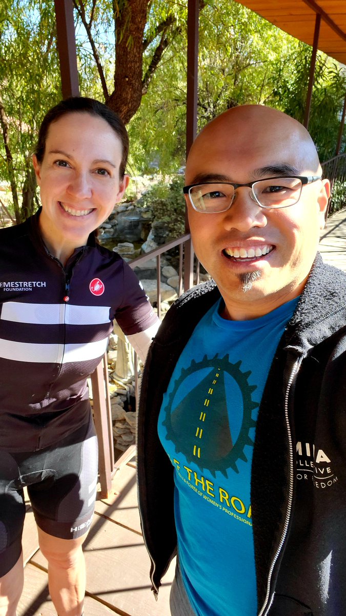 How so super meaningful is this?!! Visiting <a href="/HomestretchFdn/">HomestretchFdn</a> with <a href="/KathrynBertine/">Kathryn Bertine</a> on the 9th Anniversary of <a href="/HalfTheRoad/">HalfTheRoad</a>!  She's wearing her <a href="/HomestretchFdn/">HomestretchFdn</a> Equality Kit, and I'm wearing one of the original Half the Road shirts, which I also wore to the world premiere in 2014!