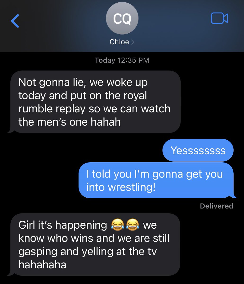 sarahbane666's tweet photo. When your friends come over for Rumble and aren’t wrestling fans, but text you this the next morning: 
@chloequesadilla https://t.co/GbgMPUQlWA