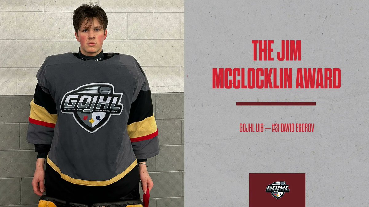 Tournament MVP! Congratulations to @GOJHL's #31 David Egorov for earning #TheMacPherson Jim McClocklin Most Valuable Player!