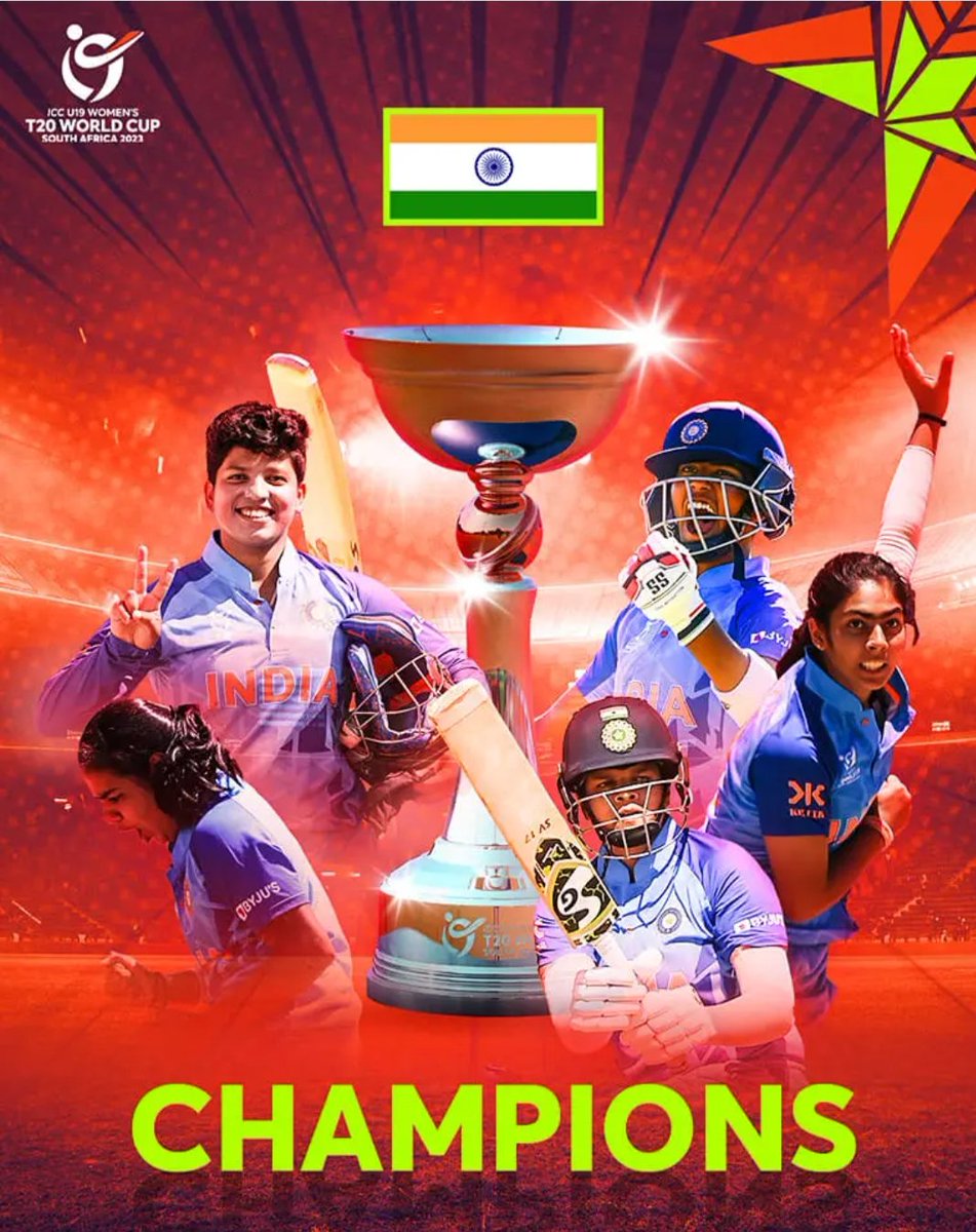 navyssraa's tweet photo. Congratulations to the first ever champion of the women's #U19T20WorldCup https://t.co/7dCk80ksgX