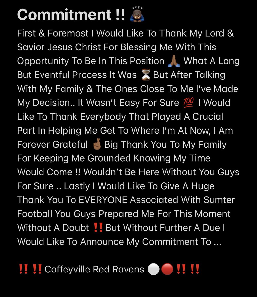 MarquisLane_'s tweet photo. The Plan ⏳ Committed ‼️ @CoachCherico @Del_Excel @coach_dobler @SumterRecruits @sumtergamecocks @Red_Raven_FB https://t.co/UJ0roR3Sz0