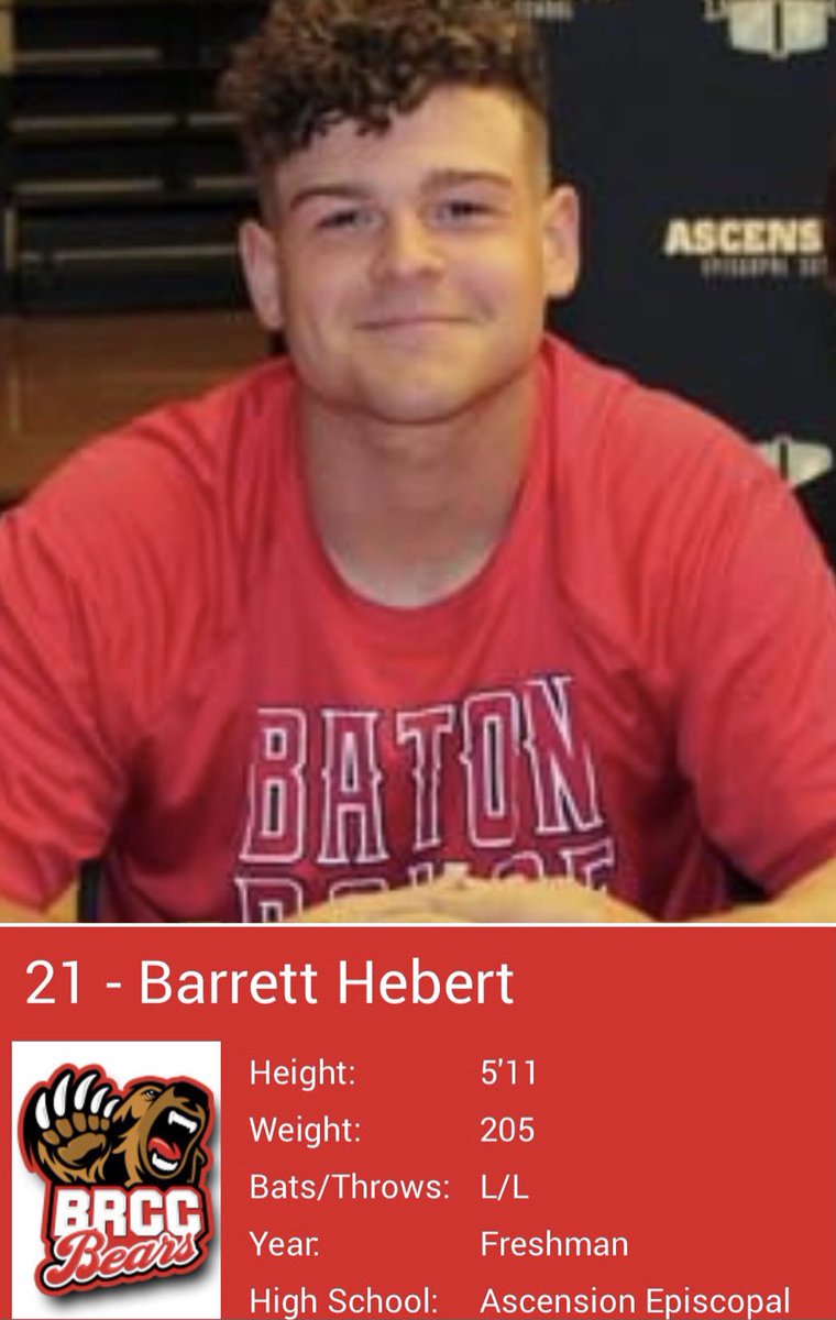 Good Luck on the Upcoming Season to 2022 Ascension Episcopal Blue Gator Baseball Alumni Barrett Hebert GATORUP!!! @barrett_hebert <a href="/BRCC_Baseball/">BRCC Bears ⚾️</a> <a href="/blue_gators/">AscensionBlueGators</a> <a href="/LSQUARED33/">Lonny  Landry</a>