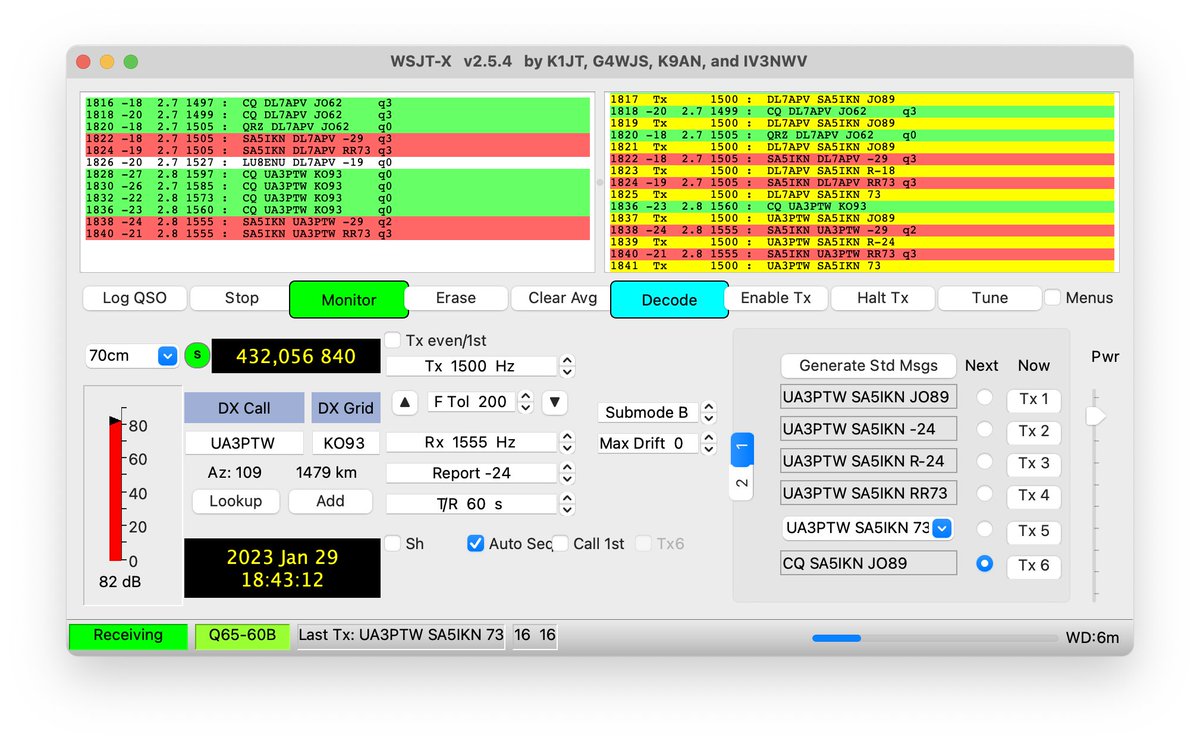 M0SKN_SA5IKN's tweet image. Pushing to the limit! Two #EME QSOs using... 3 elements from Arrow II satellite antenna! DL7APV and UA3PTW. 
Moon was visible during QSO with UA3PTW and covered by clouds when in contact with DL7APV. Yaesu FT-818, 20cm LMR240, 1dB NF, 40W.

#amsat #moonbounce #hamradio