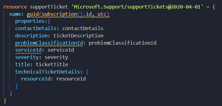 az_Mantas's tweet photo. Did you know that you can open an Azure support ticket with Bicep? https://t.co/rTvEbncgUM