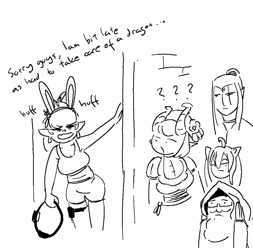 tsalop's tweet photo. Random dnd moment with @PupunaMai, @SuzuSawara, @DaleTechStreams, @shunicos1 and @rudelad737 #maillust #SuzuSawaraArt #DTscribbles #shuniart #rudearts https://t.co/xCobBAnHJx
