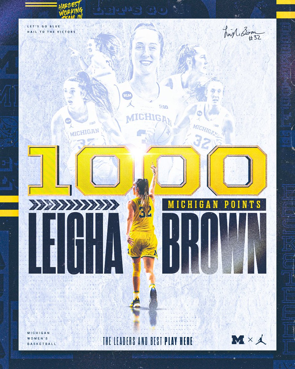 Michigan Women’s Basketball (@umichwbball) on Twitter photo Welcome to 1,000 at Michigan, <a href="/leigha32brown/">Leigha Brown</a>!
LB reached the mark in 63 games - making her the 4th-fastest Wolverine to get there
#GoBlue Welcome to 1,000 at Michigan, <a href="/leigha32brown/">Leigha Brown</a>!
LB reached the mark in 63 games - making her the 4th-fastest Wolverine to get there
#GoBlue