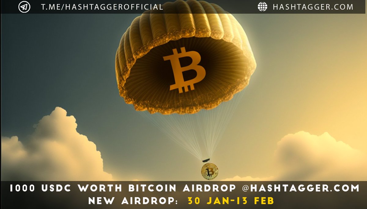 HashtaggerHQ's tweet photo. New airdrop live on https://t.co/k2Y9xyDGAF for the campaign of  OG crypto: Bitcoin!
1000 USDC prizes for 1000 winners. Hold more MOOO to increase your chances of winning. 30 Jan to 13 Feb
Participate now by following the steps on the website.
#Bitcoin #BTC #USDC #Airdrop https://t.co/7ftuRTr7Qx