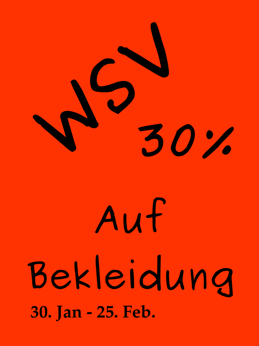 BootsSchuleInDU's tweet photo. Sale war gestern, wir machen WSV!
Ohne verwirrende Anglizismen. Wir reden #Klartext.

30% auf Kleidung und Rucksäcke/Taschen

So lange der Vorrat reicht.

Vom 30. Jan. bis 25. Feb.

#WSV, #Sale https://t.co/6Vi2xWyDgJ