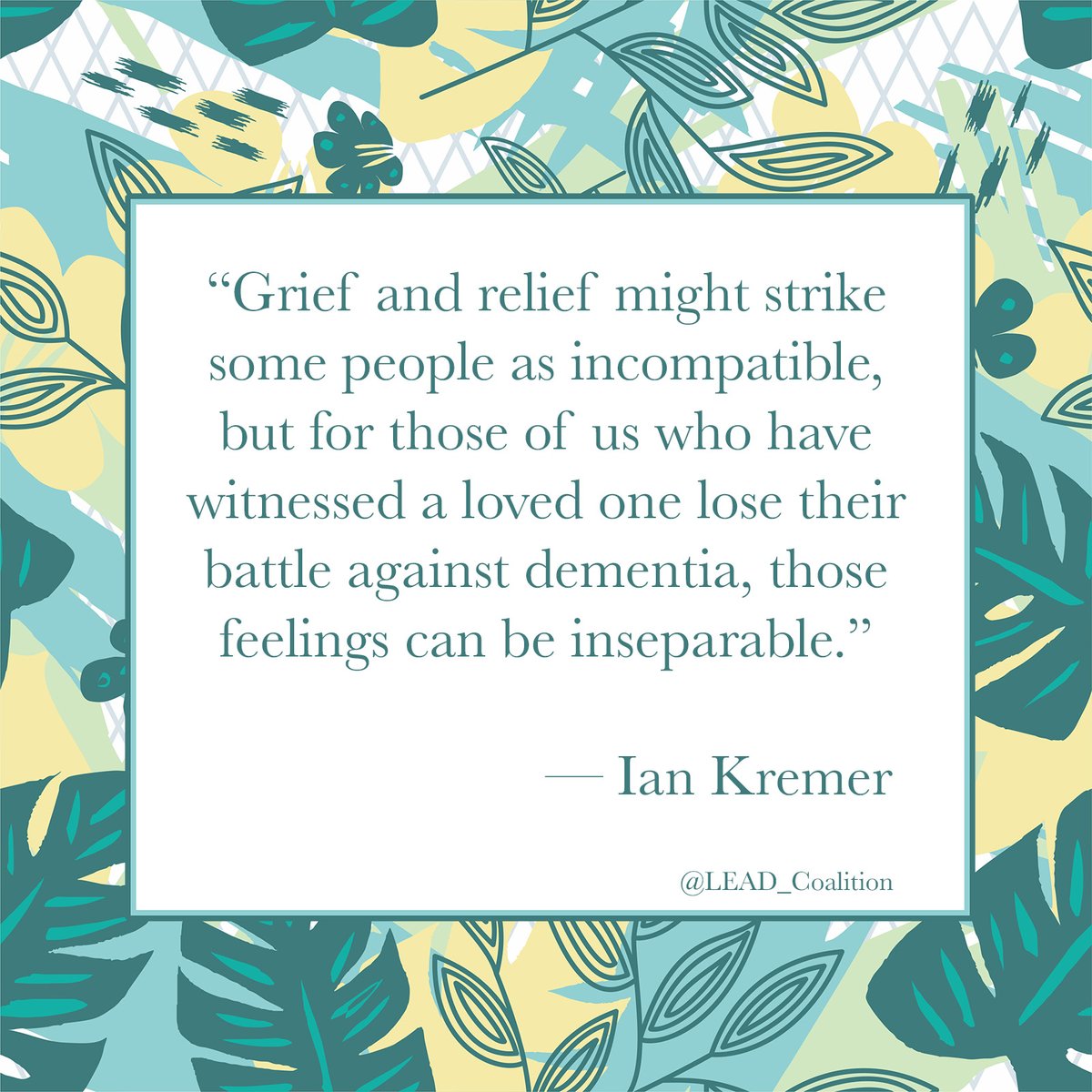 A little more than a month since my father passed away and I'm just trying to take it one day at a time (really, one moment at a time).

(image: <a href="/LEAD_Coalition/">Ian Kremer</a>) #dementia #Alzheimers #mentalhealth