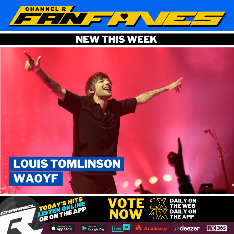 channelrradio's tweet photo. 👍'Written All Over Your Face' by #LouisTomlinson is a new nominee for #ChannelRFanFaves, our Top 10 listener favorites based on YOUR votes &amp; requests playing daily. The #1 Fan Fave Of The Week plays 3x daily.

Vote &amp; request here: https://t.co/peKLPs3iuM