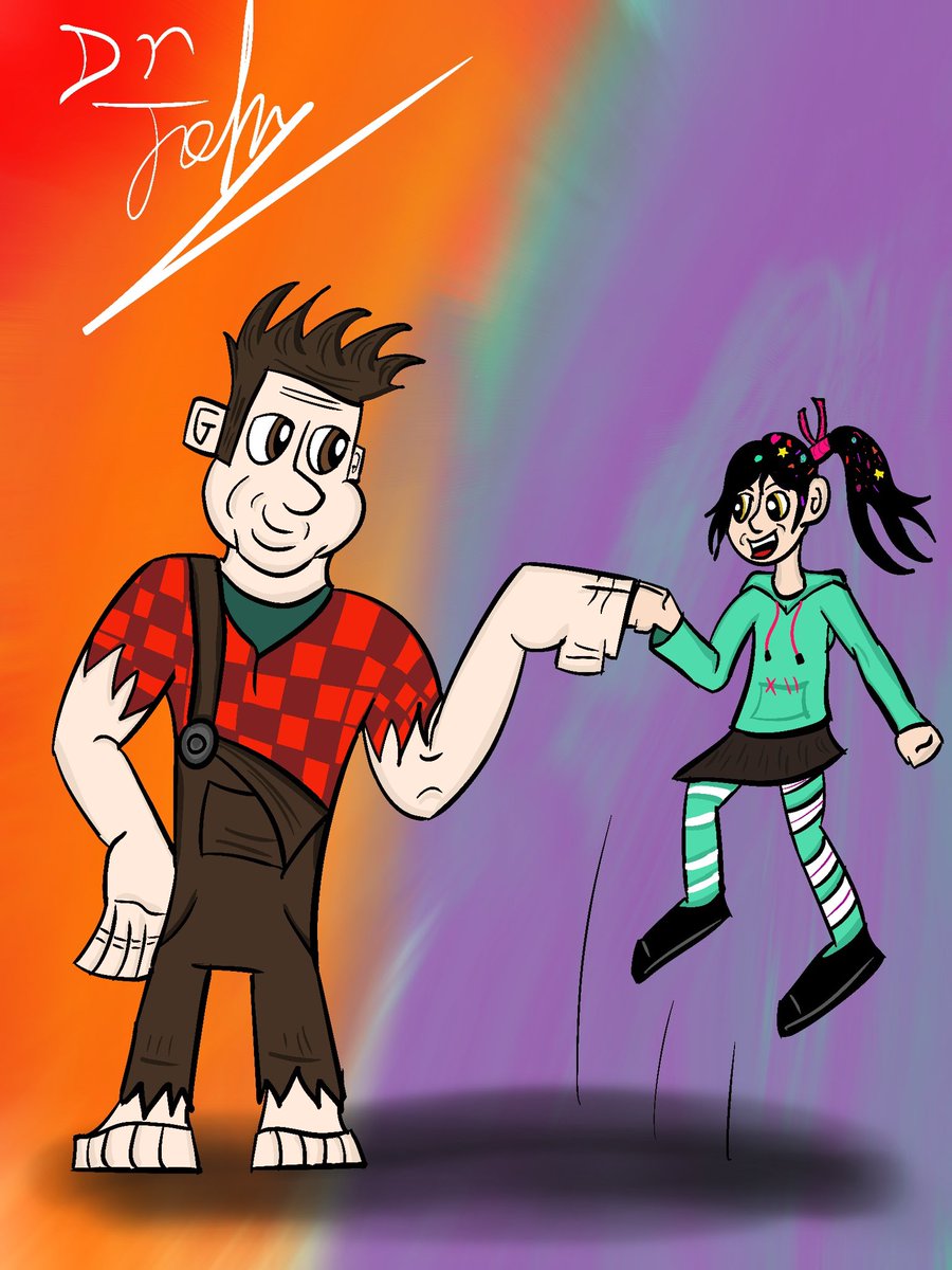 MrJohnMesa's tweet image. Fan Art de #wreckitralph #disney #ralpheldemoledor #romperalph #fanart #drjohnart