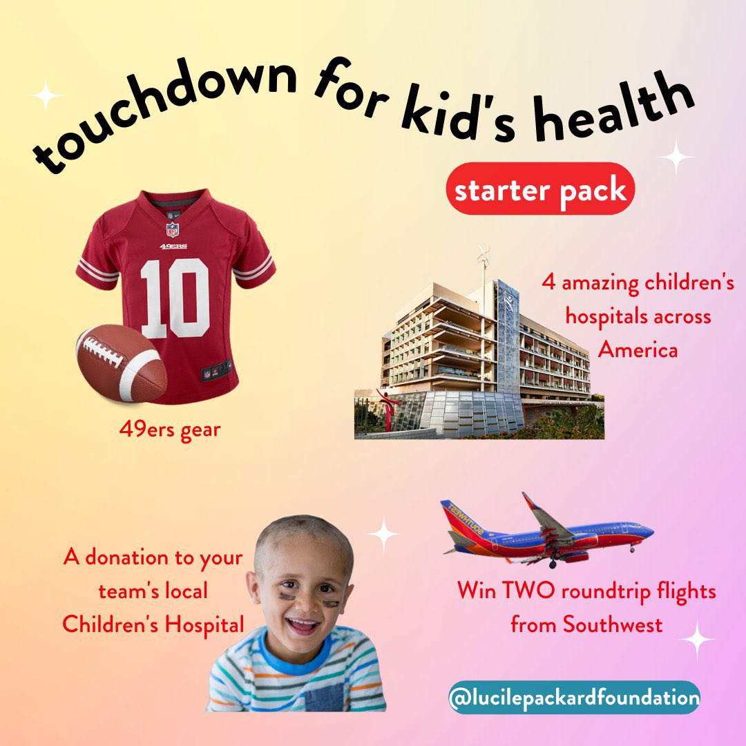 StanfordChild's tweet photo. Who's ready for #sundayfootball?! During today's big #playoff games remember to support your local children's hospital WIN a #touchdownforkids health. ❤️ Donate to help us win our friendly challenge against @CincyChildrens @ChildrensPhila @ChildrensMercy https://t.co/VCmvoyJ45v https://t.co/zNiLHkDjCs