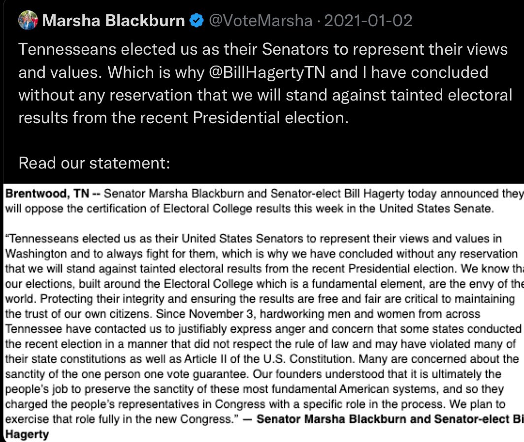 How is Marsha Blackburn allowed to sit in congress?
#Marshablackburn #GOP #Elections2023 #electionlies 
#Trump #DeSantisDestroysFlorida #RepublicansAreDestroyingAmerica