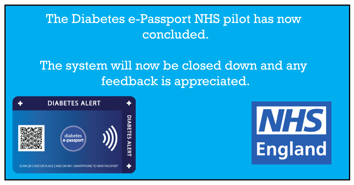 ⭐ In 2021 we delivered 2000 Diabetes e-Passports to 7 NHS trusts.

⭐ We are officially closing the pilot down &amp; closing access to the system. It would be great to hear any feedback.

⭐ Thanks to <a href="/parthaskar/">Partha S Kar 🇮🇳🇬🇧🏏🎥</a> <a href="/ShafieMSK/">Shafie Kamaruddin</a> <a href="/novonordisk/">Novo Nordisk</a> &amp; others for your help.

#diabetes #safety