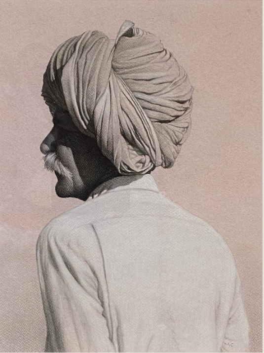 MARK CLARK
RAJASTHANI MAN, PUSHKAR III 
cricketfineart.co.uk/artists/46-mar…
#Charcoal and #chalk on #paper
15 1/2 x 11 3/4 in
39.5 x 30 cms
(Framed size: 65.5 x 54 cms)
Signed

#MarkClark #CricketFineArt #art #artist #artgallery