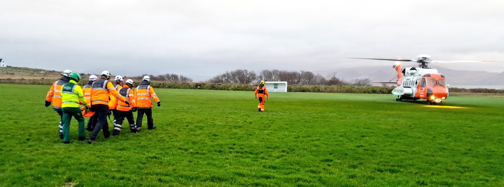 Once again @GreenandredGAA facilities at Paric Mícheál Baile na Sceilge was called into action for a local medical emergency. Having a safe landing zone for @IrishCoastGuard is essential for rural communities in Ireland. #GAA #Community