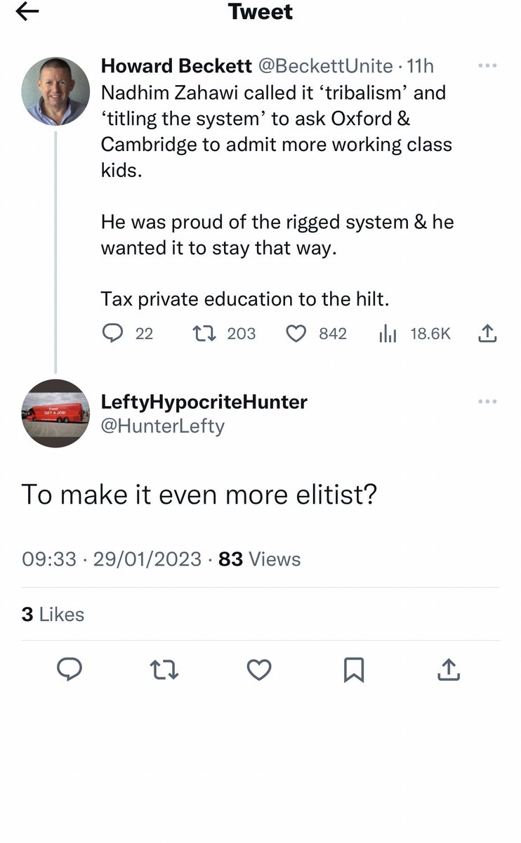 HunterLefty's tweet photo. Blocked by the battle hardened union leader for pointing out their ideological class war is actually regressive. https://t.co/4SerYfxGgl