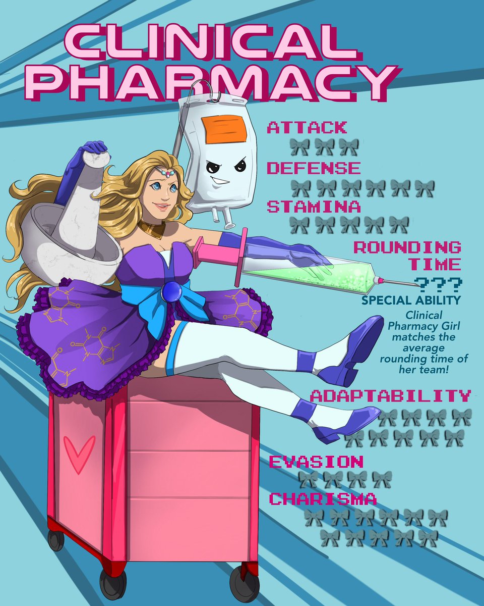More #medicalmagical girls! One of my favorites- #clinicalpharmacy girl! Max charisma bc she routinely saves everyone (patients AND clinicians) on a daily basis #rxtwitter #MedTwitter